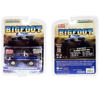 1974 Ford F-250 "Bigfoot #1 The Original Monster Truck" Chrome Blue Ltd Ed To 5,750 Pcs 1/64 Diecast Car By Greenlight 4 1974 Ford F-250 "Bigfoot #1 The Original Monster Truck" Chrome Blue Ltd Ed To 5,750 Pcs 1/64 Diecast Car By Greenlight - Image 2