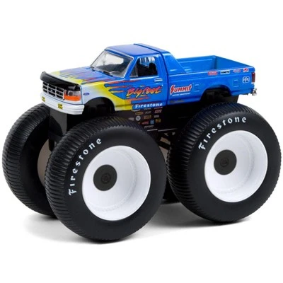 1996 Ford F-250 Monster Truck "Bigfoot #7" Blue W/Flames "Bigfoot At Race Rock" 1/64 Diecast Model Car By Greenlight 3 1996 Ford F-250 Monster Truck "Bigfoot #7" Blue W/Flames "Bigfoot At Race Rock" 1/64 Diecast Model Car By Greenlight