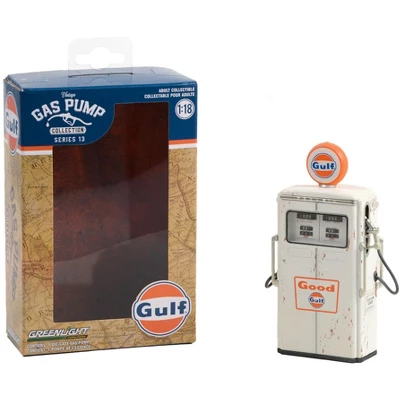 1954 Tokheim 350 Twin Gas Pump "Good Gulf - Gulf Oil" White (Weathered) "Vintage Gas Pumps" 1/18 Diecast Model By Greenlight 4 1954 Tokheim 350 Twin Gas Pump "Good Gulf - Gulf Oil" White (Weathered) "Vintage Gas Pumps" 1/18 Diecast Model By Greenlight - Image 2