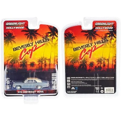 1970 Chevrolet Nova Blue Met. W/White Top (Unrestored) "Beverly Hills Cop" (1984) Movie 1/64 Diecast Car By Greenlight 4 1970 Chevrolet Nova Blue Met. W/White Top (Unrestored) "Beverly Hills Cop" (1984) Movie 1/64 Diecast Car By Greenlight - Image 2