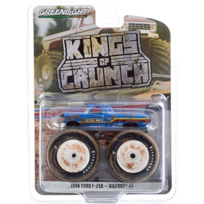 1996 Ford F-250 Monster Truck "Bigfoot #7" Blue (Dirty Version) "Kings Of Crunch" Series 7 1/64 Diecast Model Car By Greenlight 4 1996 Ford F-250 Monster Truck "Bigfoot #7" Blue (Dirty Version) "Kings Of Crunch" Series 7 1/64 Diecast Model Car By Greenlight - Image 2