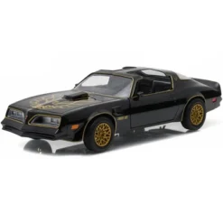 1977 Pontiac Firebird Trans Am T/A Starlite Black With Golden Eagle Hood And Stripes 1/24 Diecast Model Car By Greenlight