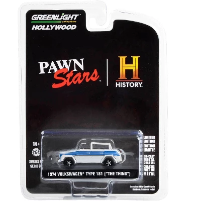 1974 Volkswagen Thing (Type 181) White W/Blue Stripes "Pawn Stars" (2009-Current) TV Series 1/64 Diecast Model Car By Greenlight 4 1974 Volkswagen Thing (Type 181) White W/Blue Stripes "Pawn Stars" (2009-Current) TV Series 1/64 Diecast Model Car By Greenlight - Image 2
