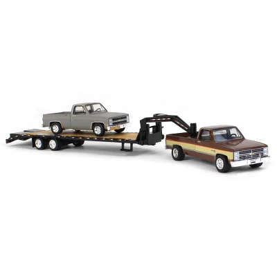 Greenlight 1/64 Brown 1986 Chevy K-30 Longbed W/ Gooseneck & Project Truck 51406-C 3 Greenlight 1/64 Brown 1986 Chevy K-30 Longbed W/ Gooseneck & Project Truck 51406-C