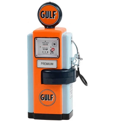 1948 Wayne 100-A Gas Pump "Gulf Oil" Orange And Light Blue "Vintage Gas Pumps" Series 14 1/18 Diecast Replica By Greenlight 3 1948 Wayne 100-A Gas Pump "Gulf Oil" Orange And Light Blue "Vintage Gas Pumps" Series 14 1/18 Diecast Replica By Greenlight