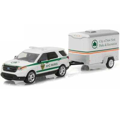 2015 Ford Explorer New York City Dept Of Parks And Recreation & Small Cargo Trailer Hitch & Tow Series 7 1/64 Greenlight 3 2015 Ford Explorer New York City Dept Of Parks And Recreation & Small Cargo Trailer Hitch & Tow Series 7 1/64 Greenlight