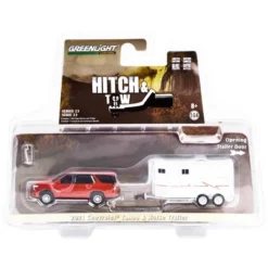 2021 Chevrolet Tahoe Cherry Red Pearl With White Horse Trailer "Hitch & Tow" Series 23 1/64 Diecast Model Car By Greenlight -Greenlight Shop GUEST 2484cd21 c54f 45f1 a46f 70b461c58240