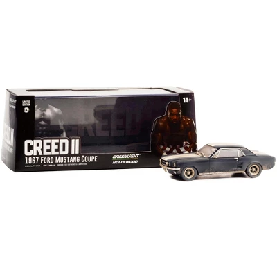 1967 Ford Mustang Coupe Matt Black W/White Stripes (Weathered) "Creed II" (2018) Movie 1/43 Diecast Model Car By Greenlight 4 1967 Ford Mustang Coupe Matt Black W/White Stripes (Weathered) "Creed II" (2018) Movie 1/43 Diecast Model Car By Greenlight - Image 2