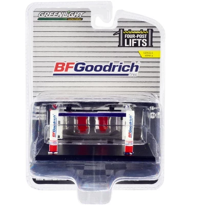 Adjustable Four-Post Lift "BFGoodrich" White & Red "Four-Post Lifts" "Four-Post Lifts" Series 4 1/64 Diecast Model By Greenlight 4 Adjustable Four-Post Lift "BFGoodrich" White & Red "Four-Post Lifts" "Four-Post Lifts" Series 4 1/64 Diecast Model By Greenlight - Image 2