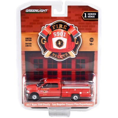 2017 Ram 3500 Dually Service Truck Red "Los Angeles County Fire Dept" (CA) "Fire & Rescue" 1/64 Diecast Model Car By Greenlight 4 2017 Ram 3500 Dually Service Truck Red "Los Angeles County Fire Dept" (CA) "Fire & Rescue" 1/64 Diecast Model Car By Greenlight - Image 2