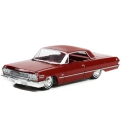 1963 Chevrolet Impala Sport Coupe Red With Red Interior "Vintage Ad Cars" Series 7 1/64 Diecast Model Car By Greenlight