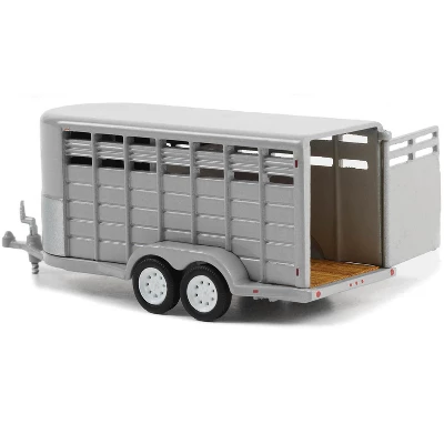 14-Foot Livestock Trailer Gray "Hitch & Tow Trailers" Series 1/64 Diecast Model By Greenlight 4 14-Foot Livestock Trailer Gray "Hitch & Tow Trailers" Series 1/64 Diecast Model By Greenlight - Image 2