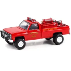 1986 Chevrolet C20 Custom Pickup Truck Red First Attack Unit "Lawrenceburg Fire Dept" (IN) 1/64 Diecast Model Car By Greenlight
