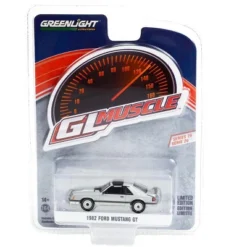 1982 Ford Mustang GT 5.0 Silver Metallic With Black Stripes "Greenlight Muscle" Series 26 1/64 Diecast Model Car By Greenlight -Greenlight Shop GUEST 360d0134 fb6d 4b53 8b00 2e64de980630