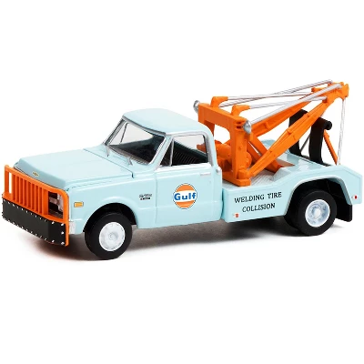 1969 Chevrolet C-30 Dually Wrecker Tow Truck "Gulf Oil" Light Blue "Welding Tire Collision" 1/64 Diecast Model Car By Greenlight 3 1969 Chevrolet C-30 Dually Wrecker Tow Truck "Gulf Oil" Light Blue "Welding Tire Collision" 1/64 Diecast Model Car By Greenlight