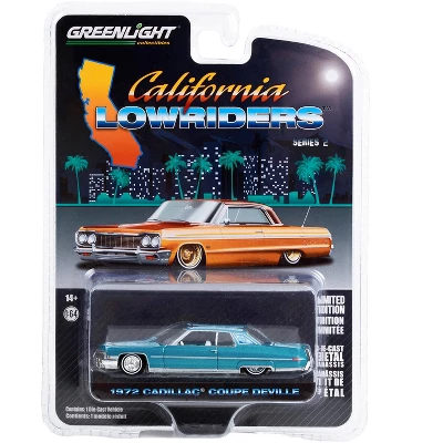 1972 Cadillac Coupe DeVille Custom Light Blue Metallic With White Interior And Graphics 1/64 Diecast Model Car By Greenlight 4 1972 Cadillac Coupe DeVille Custom Light Blue Metallic With White Interior And Graphics 1/64 Diecast Model Car By Greenlight - Image 2