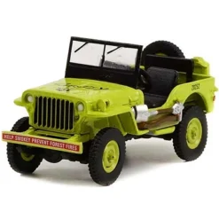 1942 Willys MB Jeep Bright Green "Help Smokey Prevent Forest Fires" "Smokey Bear" Series 1 1/64 Diecast Model Car By Greenlight