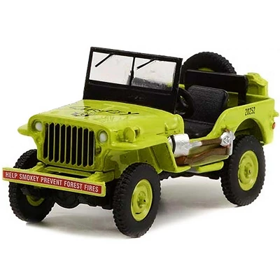 1942 Willys MB Jeep Bright Green "Help Smokey Prevent Forest Fires" "Smokey Bear" Series 1 1/64 Diecast Model Car By Greenlight 3 1942 Willys MB Jeep Bright Green "Help Smokey Prevent Forest Fires" "Smokey Bear" Series 1 1/64 Diecast Model Car By Greenlight