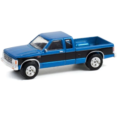 1988 Chevrolet S-10 4x4 Extended Cab Pickup Truck Blue Met. "100th Anniversary Of Chevy Trucks" 1/64 Diecast Model By Greenlight 3 1988 Chevrolet S-10 4x4 Extended Cab Pickup Truck Blue Met. "100th Anniversary Of Chevy Trucks" 1/64 Diecast Model By Greenlight
