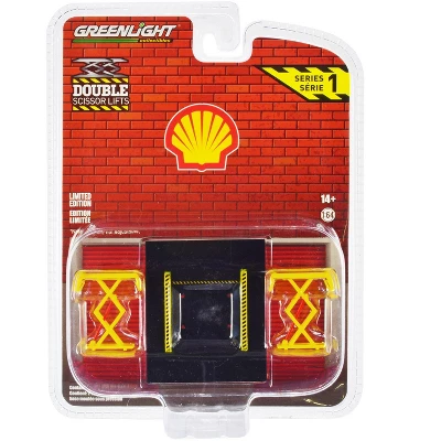 Automotive Double Scissor Lift "Shell Oil" Yellow "Double Scissor Lifts" Series 1 1/64 Diecast Model By Greenlight 4 Automotive Double Scissor Lift "Shell Oil" Yellow "Double Scissor Lifts" Series 1 1/64 Diecast Model By Greenlight - Image 2