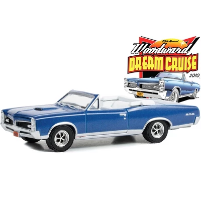 1967 Pontiac GTO Convertible Blue Metallic W/White Interior "Woodward Dream Cruise" Series 1/64 Diecast Model Car By Greenlight 4 1967 Pontiac GTO Convertible Blue Metallic W/White Interior "Woodward Dream Cruise" Series 1/64 Diecast Model Car By Greenlight - Image 2