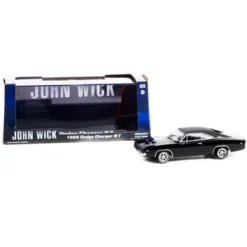 1968 Dodge Charger R/T Black With Black Vinyl Top "John Wick" 1/43 Diecast Model Car By Greenlight