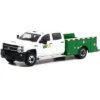 2018 Chevrolet Silverado 3500HD Dually Service Truck White And Green "Waste Management" 1/64 Diecast Model Car By Greenlight