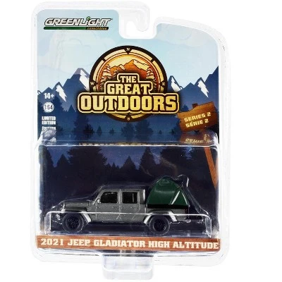 2021 Jeep Gladiator High Altitude Pickup Truck Gray Metallic With Modern Truck Bed Tent 1/64 Diecast Model Car By Greenlight 4 2021 Jeep Gladiator High Altitude Pickup Truck Gray Metallic With Modern Truck Bed Tent 1/64 Diecast Model Car By Greenlight - Image 2