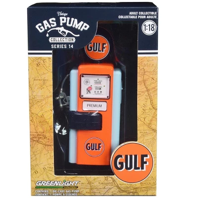 1948 Wayne 100-A Gas Pump "Gulf Oil" Orange And Light Blue "Vintage Gas Pumps" Series 14 1/18 Diecast Replica By Greenlight 4 1948 Wayne 100-A Gas Pump "Gulf Oil" Orange And Light Blue "Vintage Gas Pumps" Series 14 1/18 Diecast Replica By Greenlight - Image 2