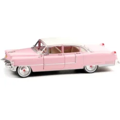 1955 Cadillac Fleetwood Series 60 Pink With White Top 1/24 Diecast Model Car By Greenlight