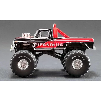 1974 Ford F-250 Monster Truck "Firestone" Black And Red "ACME Exclusive" 1/64 Diecast Model Car By Greenlight For ACME 5 1974 Ford F-250 Monster Truck "Firestone" Black And Red "ACME Exclusive" 1/64 Diecast Model Car By Greenlight For ACME - Image 3
