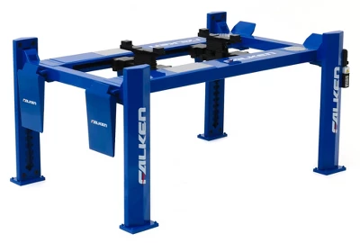 Adjustable Four Post Lift "Falken Tires" Blue For 1/18 Scale Diecast Model Cars By Greenlight 3 Adjustable Four Post Lift "Falken Tires" Blue For 1/18 Scale Diecast Model Cars By Greenlight