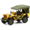 1943 Willys MB Jeep Yellow & Black W/Green Top "Follow Me" U.S. Army "Battalion 64" 1/64 Diecast Model Car By Greenlight