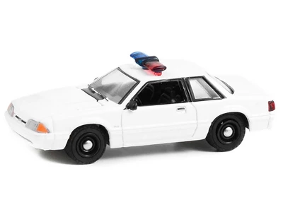 1987-1993 Ford Mustang SSP White Police Car W/Light Bar "Hot Pursuit" "Hobby Exclusive" 1/64 Diecast Model Car By Greenlight 3 1987-1993 Ford Mustang SSP White Police Car W/Light Bar "Hot Pursuit" "Hobby Exclusive" 1/64 Diecast Model Car By Greenlight