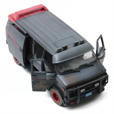 1983 GMC Vandura Black Weathered Version With Bullet Holes "The A-Team" TV Series 1/18 Diecast Model Car By Greenlight 3 1983 GMC Vandura Black Weathered Version With Bullet Holes "The A-Team" TV Series 1/18 Diecast Model Car By Greenlight