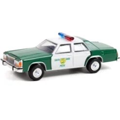 1983 Ford LTD Crown Victoria Green & White "Miami Police Dept" "Ace Ventura" (1994) Movie 1/64 Diecast Model Car By Greenlight