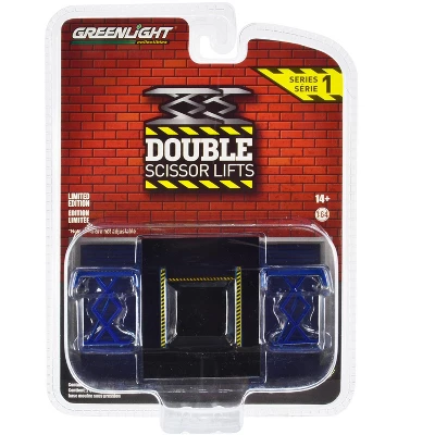 Automotive Double Scissor Lift Blue "Double Scissor Lifts" Series 1 1/64 Diecast Model By Greenlight 4 Automotive Double Scissor Lift Blue "Double Scissor Lifts" Series 1 1/64 Diecast Model By Greenlight - Image 2