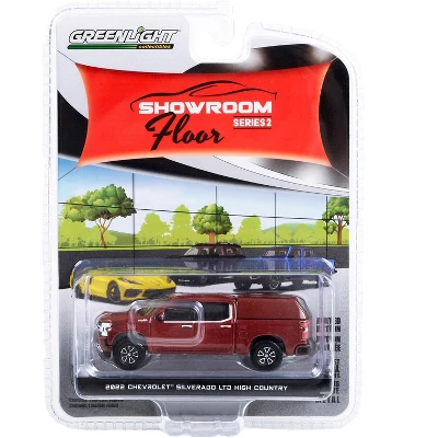 2022 Chevrolet Silverado LTD High Country Pickup Truck W/Camper Shell Cherry Red Metallic 1/64 Diecast Model Car By Greenlight 4 2022 Chevrolet Silverado LTD High Country Pickup Truck W/Camper Shell Cherry Red Metallic 1/64 Diecast Model Car By Greenlight - Image 2