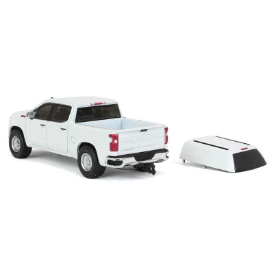 Greenlight Collectibles 1/64 Summit White 2022 Chevrolet Silverado WT Pickup Truck With Camper Shell Blue Collar Series 11 35240-F 5 Greenlight Collectibles 1/64 Summit White 2022 Chevrolet Silverado WT Pickup Truck With Camper Shell Blue Collar Series 11 35240-F - Image 3