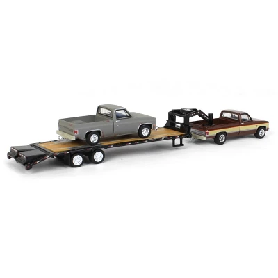 Greenlight 1/64 Brown 1986 Chevy K-30 Longbed W/ Gooseneck & Project Truck 51406-C 4 Greenlight 1/64 Brown 1986 Chevy K-30 Longbed W/ Gooseneck & Project Truck 51406-C - Image 2