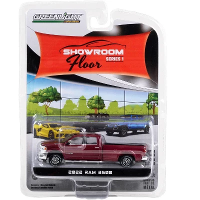 2022 Ram 3500 Limited Longhorn Truck Delmonico Red Metallic "Showroom Floor" Series 1 1/64 Diecast Model Car By Greenlight 4 2022 Ram 3500 Limited Longhorn Truck Delmonico Red Metallic "Showroom Floor" Series 1 1/64 Diecast Model Car By Greenlight - Image 2