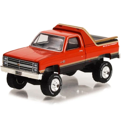 1984 Chevrolet K-10 Scottsdale 4x4 Pickup Truck Red And Black W/Gold Stripes "Sno Chaser" 1/64 Diecast Model Car By Greenlight 3 1984 Chevrolet K-10 Scottsdale 4x4 Pickup Truck Red And Black W/Gold Stripes "Sno Chaser" 1/64 Diecast Model Car By Greenlight