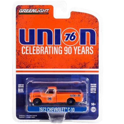 1972 Chevrolet C-10 Truck Orange "Union 76 Celebrating 90 Years" "Anniversary Collection" 1/64 Diecast Model Car By Greenlight 4 1972 Chevrolet C-10 Truck Orange "Union 76 Celebrating 90 Years" "Anniversary Collection" 1/64 Diecast Model Car By Greenlight - Image 2