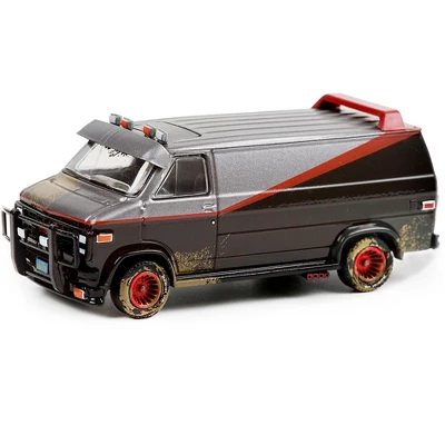 1983 GMC Vandura Van (B.A.'s) Black & Silver (Dirty Ver.) "The A-Team" (1983-1987) TV Series 1/64 Diecast Model By Greenlight 3 1983 GMC Vandura Van (B.A.'s) Black & Silver (Dirty Ver.) "The A-Team" (1983-1987) TV Series 1/64 Diecast Model By Greenlight