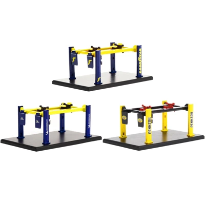 "Four-Post Lifts" Set Of 3 Pieces Series 3 1/64 Diecast Models By Greenlight 3 "Four-Post Lifts" Set Of 3 Pieces Series 3 1/64 Diecast Models By Greenlight