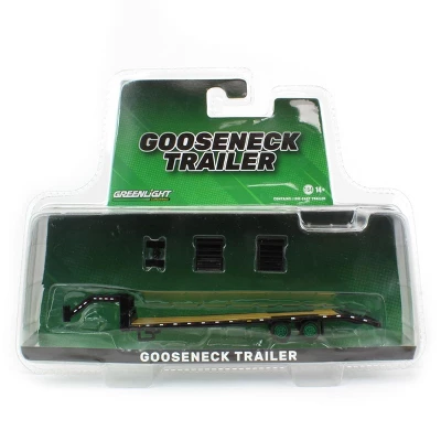 Greenlight Collectibles 1/64 Black Gooseneck Trailer With Red & White Conspicuity Stripes - Green Machine, 30390-GREEN 3 Greenlight Collectibles 1/64 Black Gooseneck Trailer With Red & White Conspicuity Stripes - Green Machine, 30390-GREEN