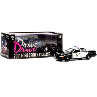 2001 Ford Crown Victoria Police Interceptor Black & White "LA Police Dept" Drive 2011 Movie 1/43 Diecast Model Car By Greenlight 4 2001 Ford Crown Victoria Police Interceptor Black & White "LA Police Dept" Drive 2011 Movie 1/43 Diecast Model Car By Greenlight - Image 2