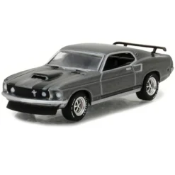 1969 Ford Mustang Boss 429 Gray Metallic With Black Stripes "John Wick" (2014) Movie 1/64 Diecast Model Car By Greenlight
