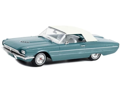 1966 Ford Thunderbird Convertible (Top-Up) Light Blue Met. W/White Interior Thelma & Louise 1/43 Diecast Model Car By Greenlight 3 1966 Ford Thunderbird Convertible (Top-Up) Light Blue Met. W/White Interior Thelma & Louise 1/43 Diecast Model Car By Greenlight