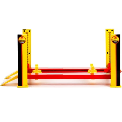 Adjustable Four Post Lift "MOPAR" Black And Yellow For 1/18 Scale Diecast Model Cars By Greenlight 5 Adjustable Four Post Lift "MOPAR" Black And Yellow For 1/18 Scale Diecast Model Cars By Greenlight - Image 3
